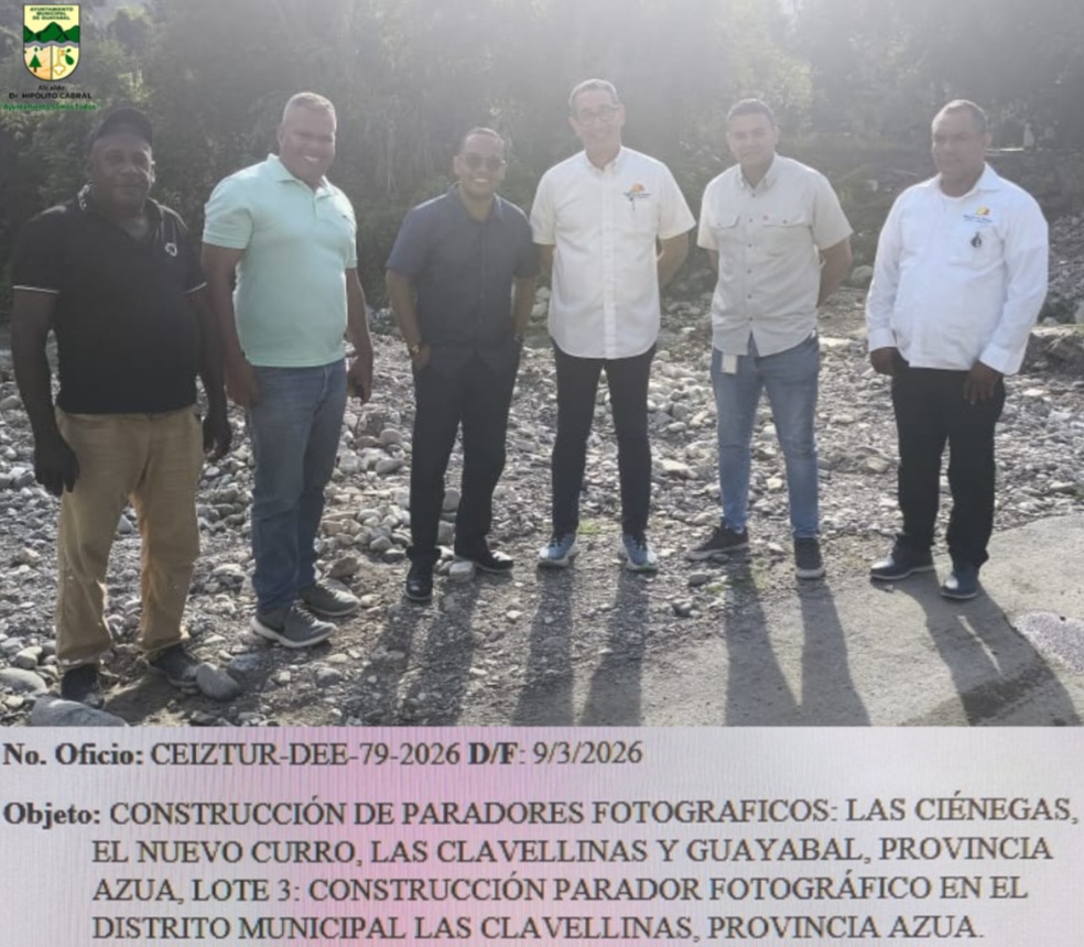 Ministerio de Turismo aprueba parador fotográfico para el Municipio de Guayabal, Azua