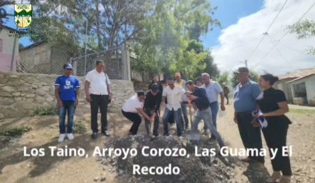 Iniciamos el primer picaso para iniciar con las mejoraras de las aceras y contenes en las comunidades del Recodo, Arroyo Corozo, Los Tainos y La Canita